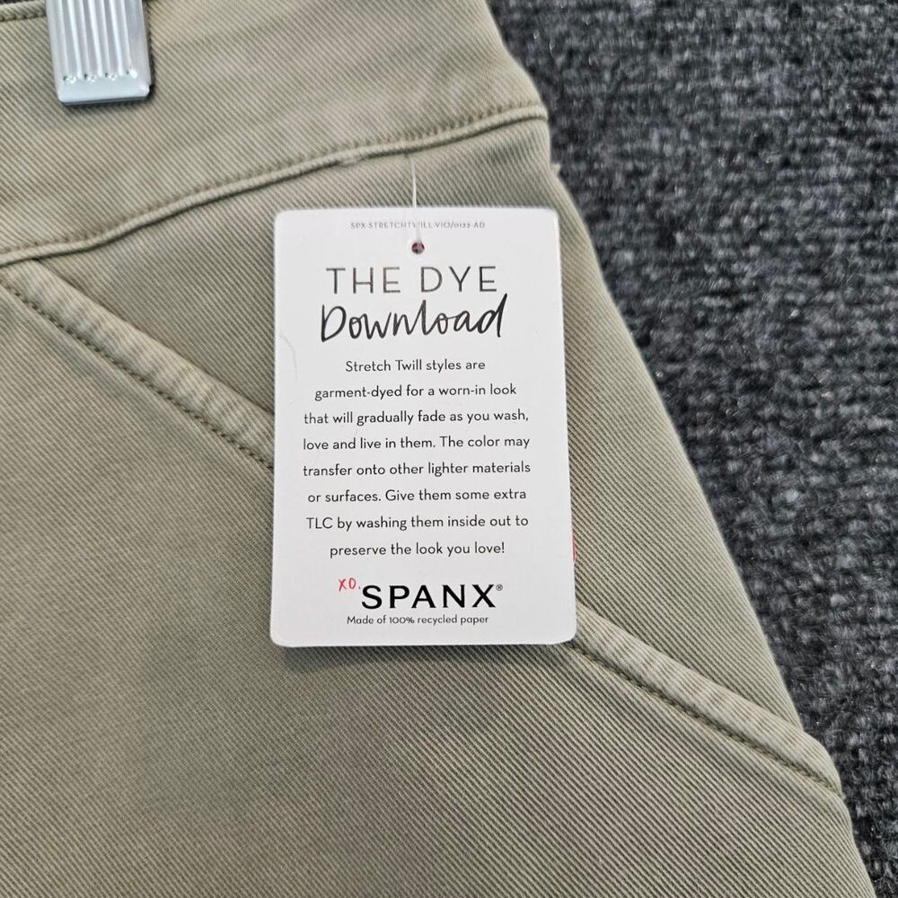 NWT SPANX The Perfect 6" Twill Utility Shorts Olive green Size Large - Picture 7 of 8